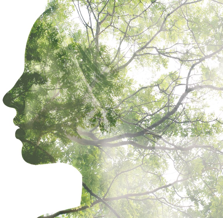 Double exposure portrait